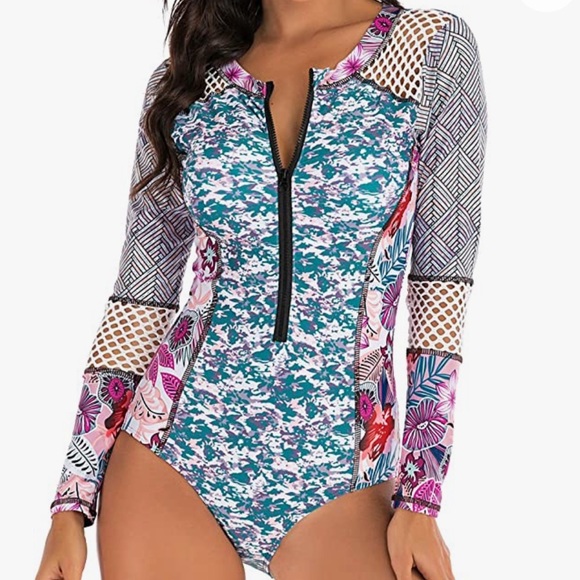 Yateen Other - NWOT Women's UPF 50+ Rash Guard One Piece Long Sleeve Swimsuit with Zipper